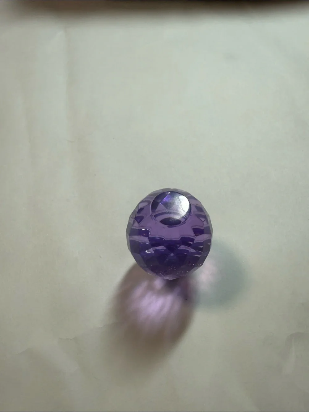 Faceted Lavender Crystal-like Resin Cabinet Knob with Silver Base (pk of 3)